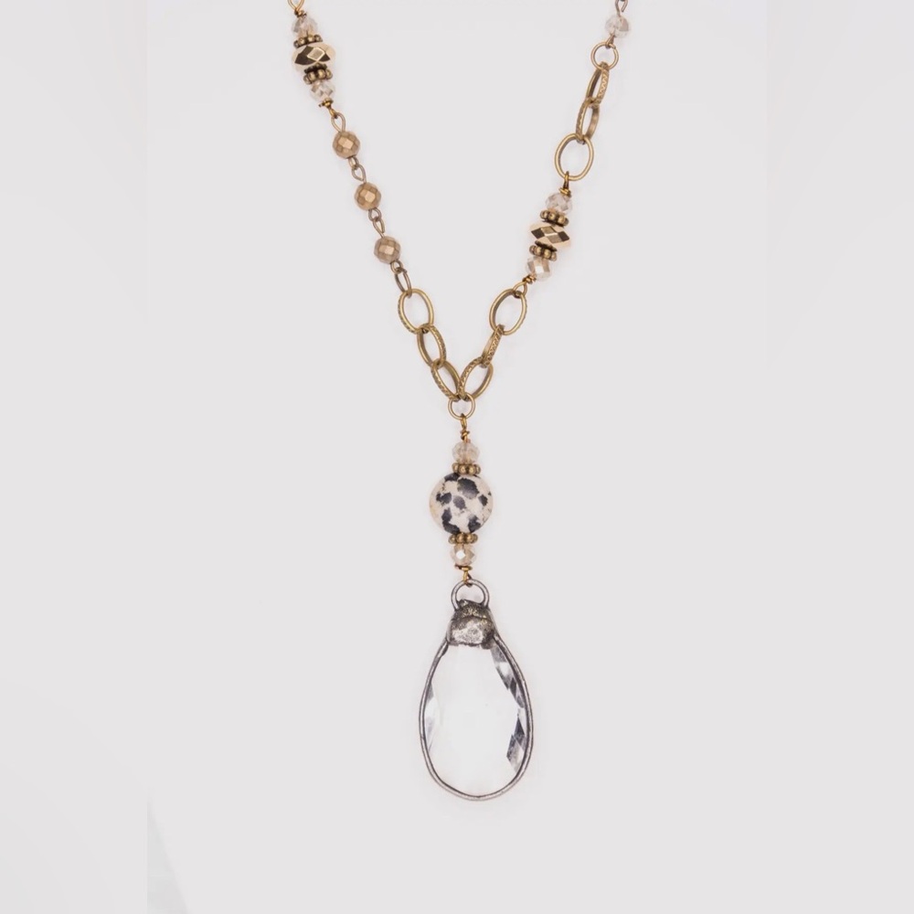 Delicate Two-Tone Gold & Silver Layered Pendant Necklace - Picture 2 of 4